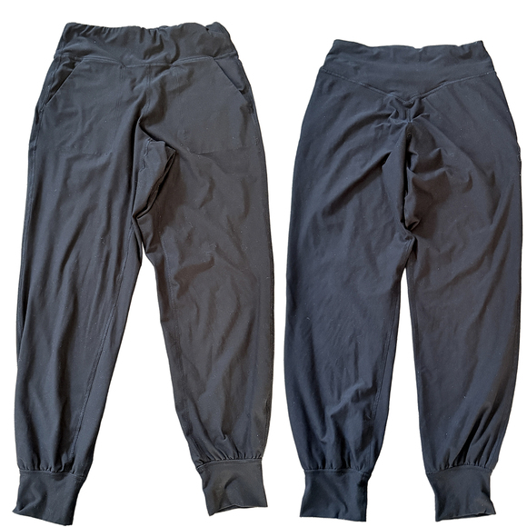 classic leisure casual black bottoms athleisure normcore cozy joggers small - Picture 3 of 5